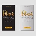 Black Friday sale inscription mobile design template. Black Friday Super Sale offer. Discount offer presentation.